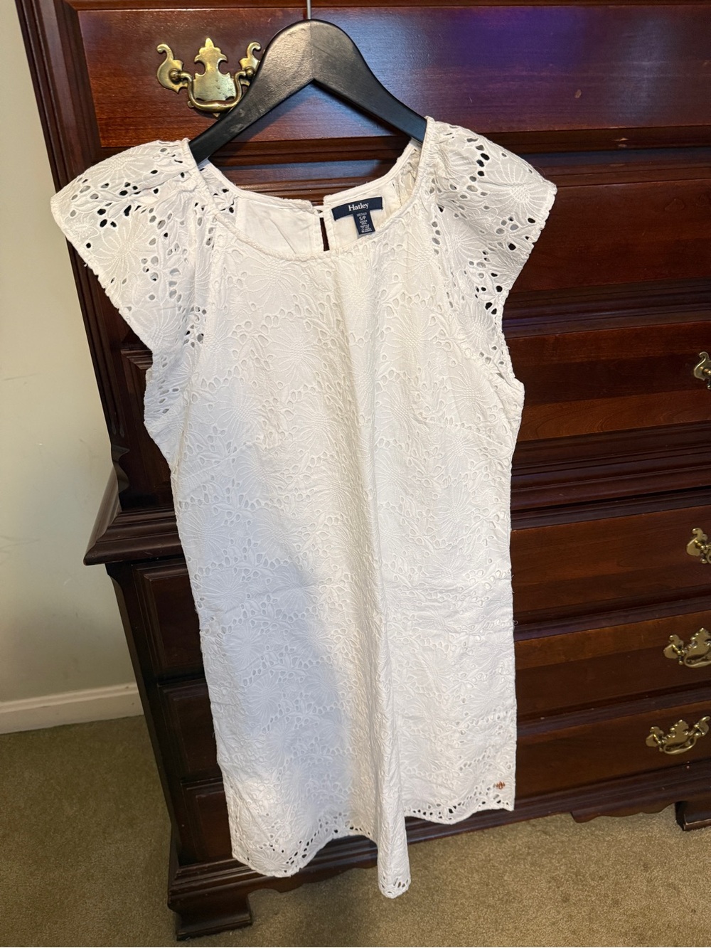 Hatley White Eyelet Dress – Size Small 🤍